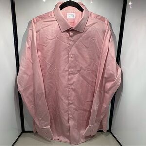 T M Lewin Shirt Long Sleeve Button Front Pink XL Men